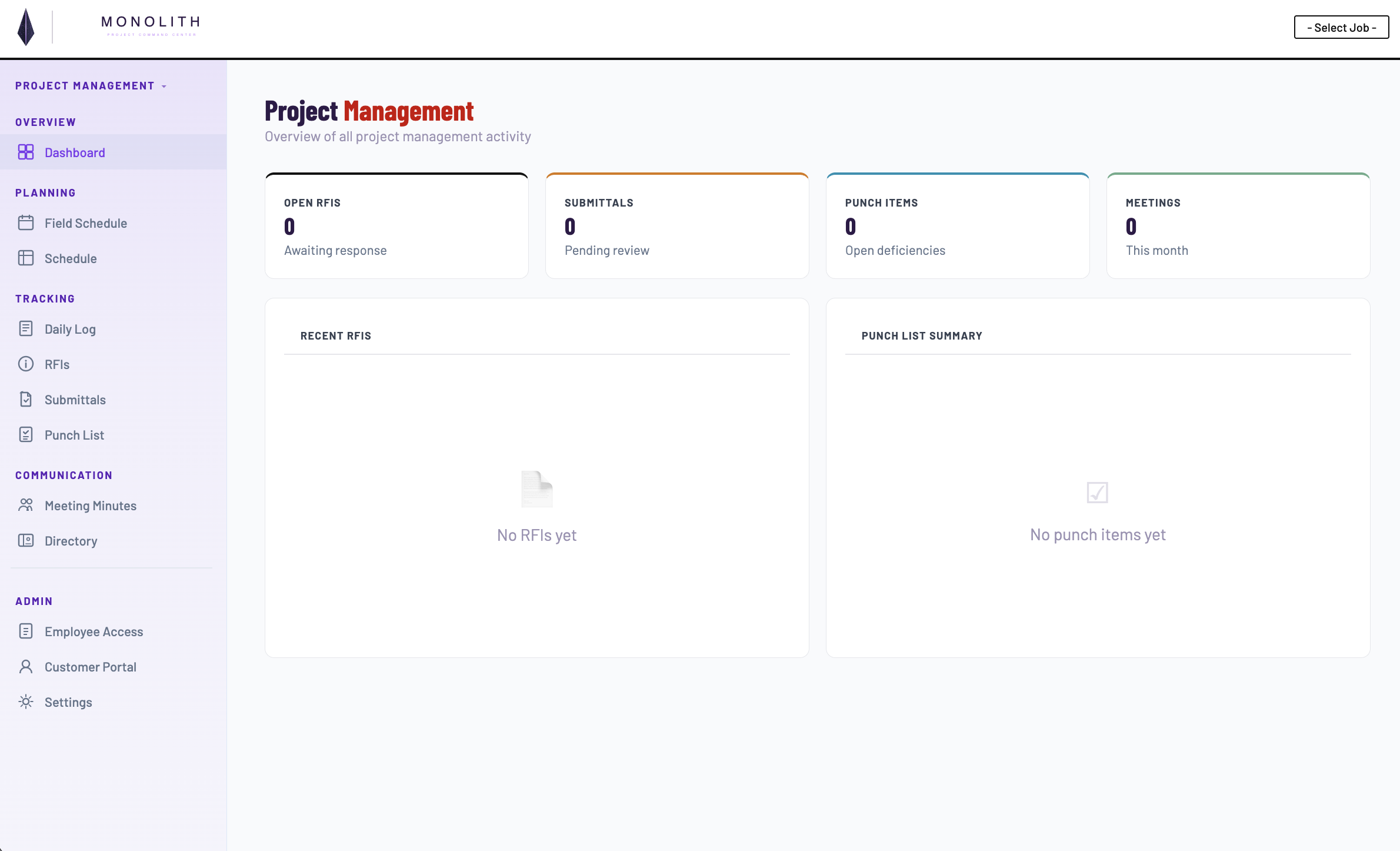 Project Management Dashboard